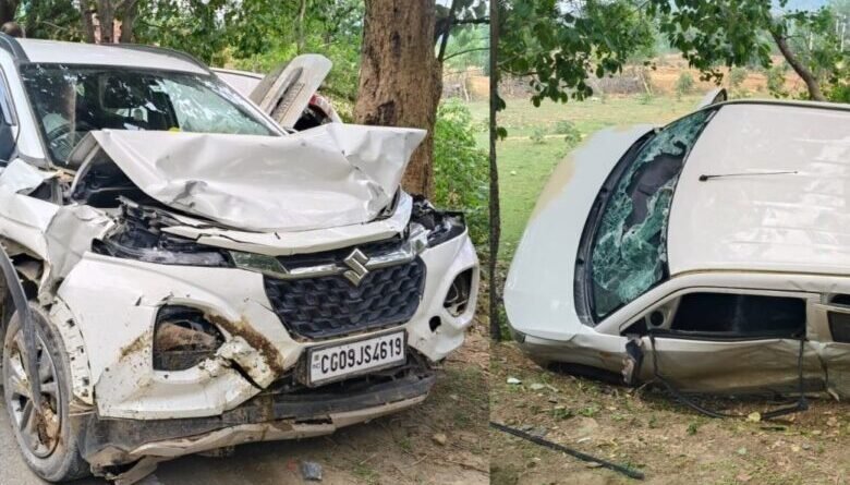 दो कारों की टक्कर में एक की मौत, चार घायल