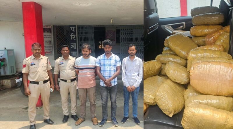 दो कार से 300 किलो गांजे के साथ तीन आरोपी गिरफ्तार